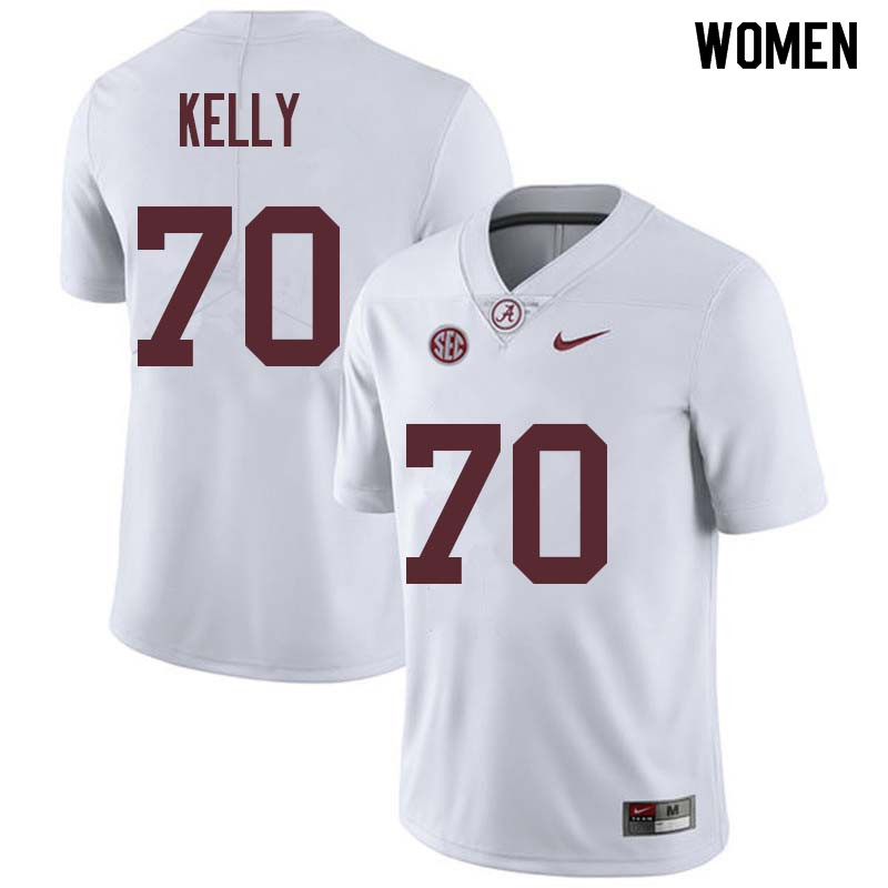 Women #70 Ryan Kelly Alabama Crimson Tide College Football Jerseys Sale-White
